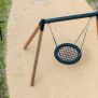 ชิงช้ารูปทรงกลม Single Swing (BNS 90cm) ติดตั้งบนโครงเหล็กและไม้สำหรับสนามเด็กเล่น
