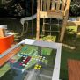 HPL Bench Chess and ludo game โต๊ะเล่นหมากรุกและลูโดกลางแจ้งพร้อมเก้าอี้ไม้